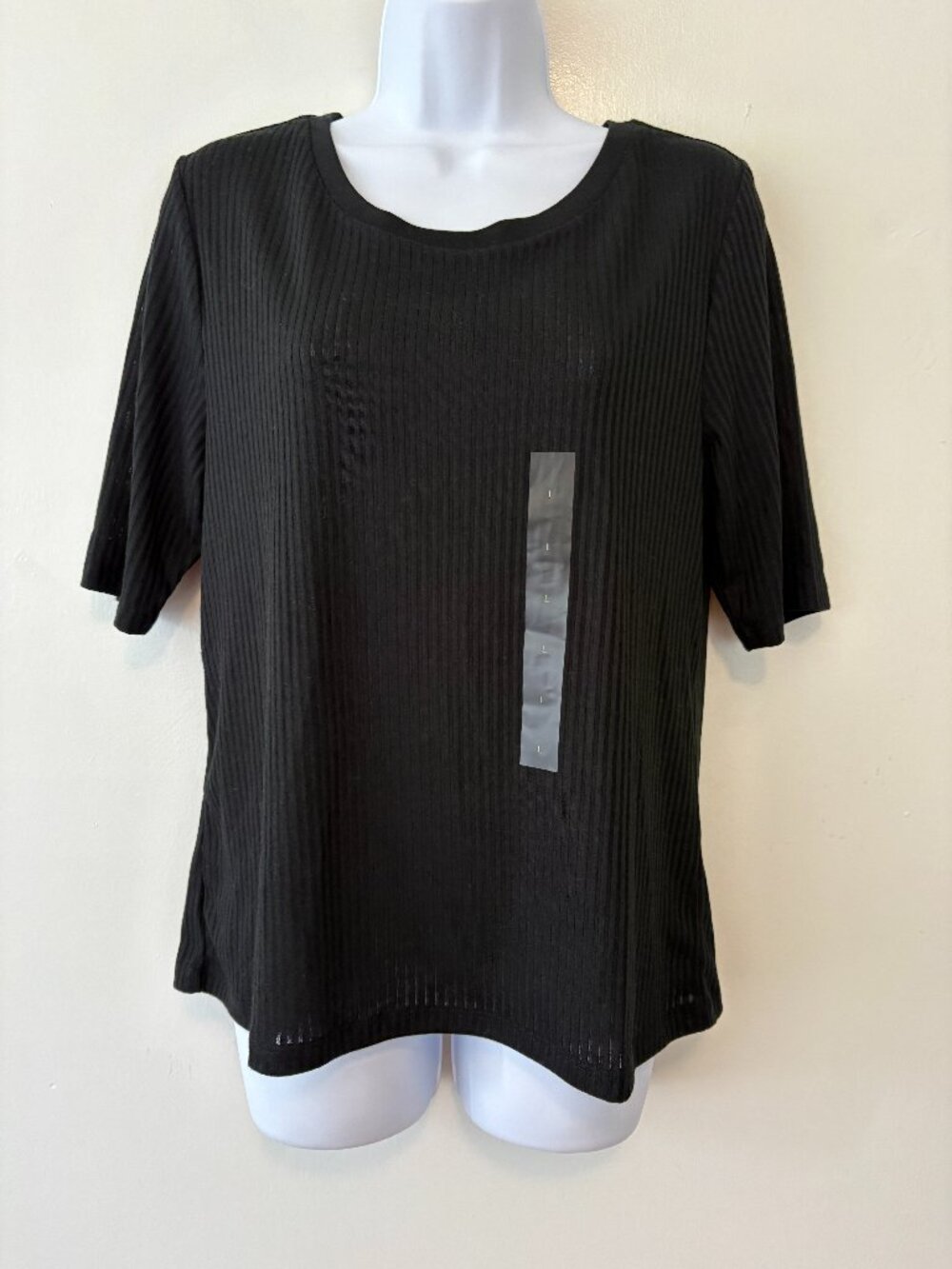 Banana Republic Factory Ladder Ribbed Top Size Large Black